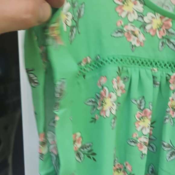 LOFT Green Cap Sleeve Blouse with Peter Pan Collar - Picture 10 of 10